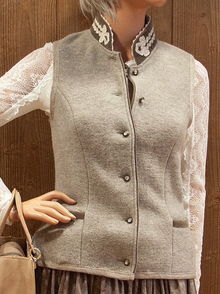 Strickweste beige, Litzlfelder