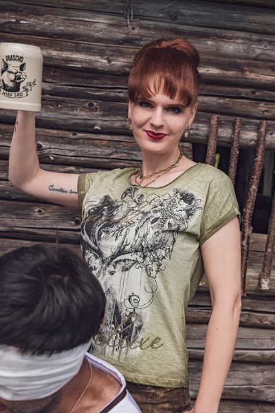 Damen T-Shirt "Yola" oliv, Hangowear