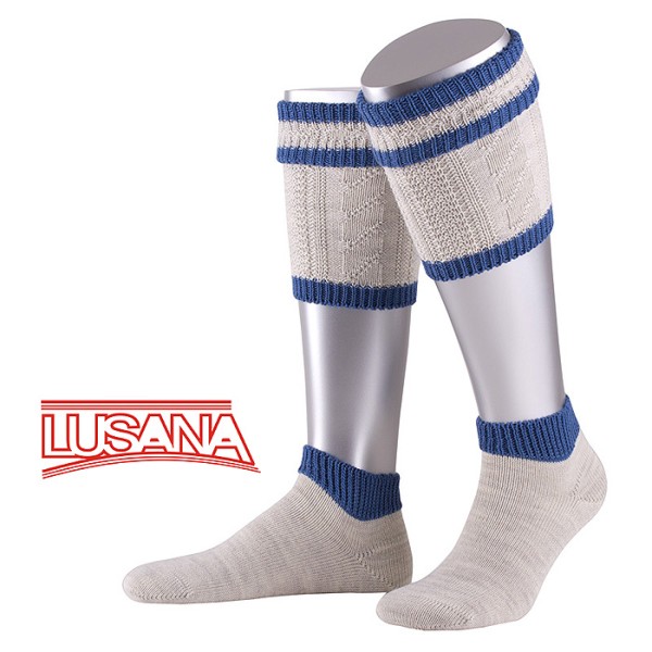 2-teiliges Loferl-Set, natur/blau, Lusana