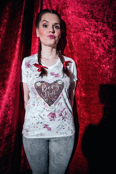 Damenshirt „Zitta“, offwhite mit Blumendruck, Hangowear
