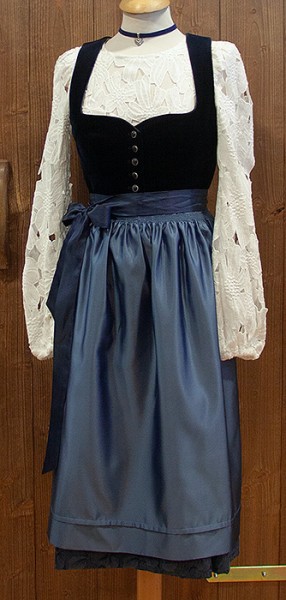 Dirndl "Davina", dunkelblaues Samtmieder, Wenger 70cm