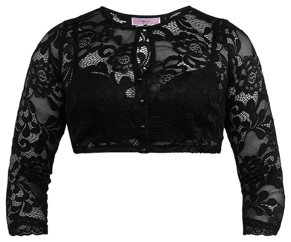 Dirndlbluse „Adelschlag“, schwarz, ¾-Arm Marjo