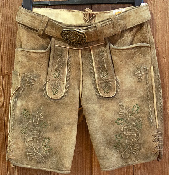 Kurze Lederhose "Edersee" sand, Maddox