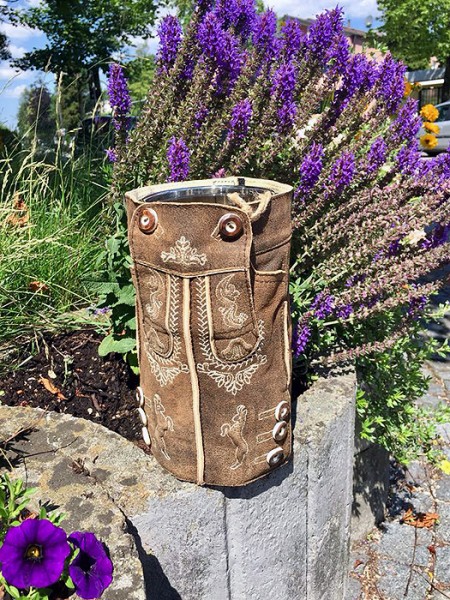 Wein- bzw. Sektkühler im Lederhosen-Look