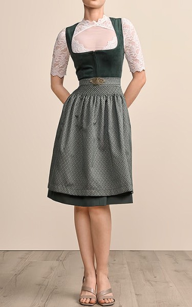 Midi-Dirndl „Alisha“, mit Samtmieder, petrol, Krüger Dirndl