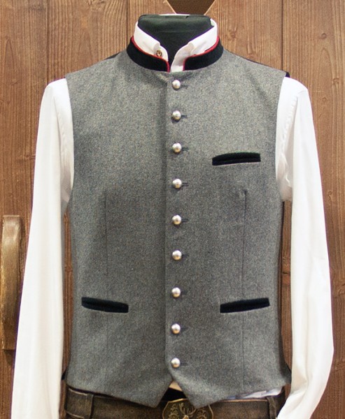 Traditionelle Herrenweste „Bach“, grau, Kaiserjäger
