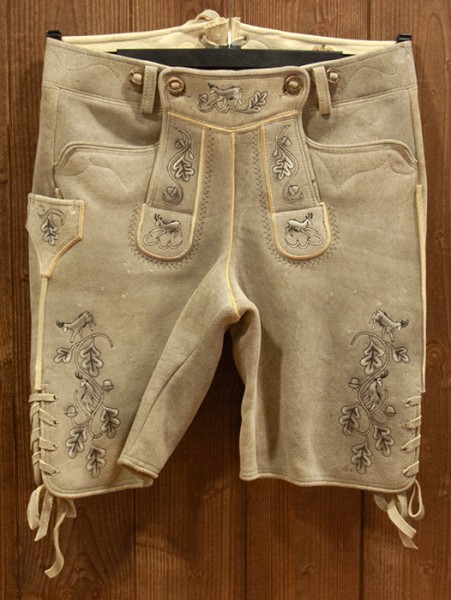 Lederhose "Zugspitze", Hirsch rustikal, glacier, Meindl