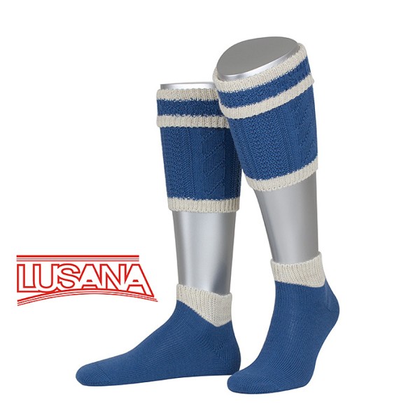 2-teiliges Loferl-Set, blau/natur, Lusana