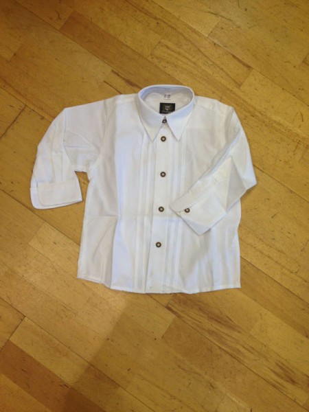 weißes Liegekragenhemd für Kinder, durchgeknöpft, OS Trachten