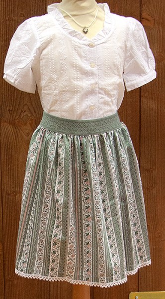 Kinderrock grün-rosa gestreift, Isar Trachten