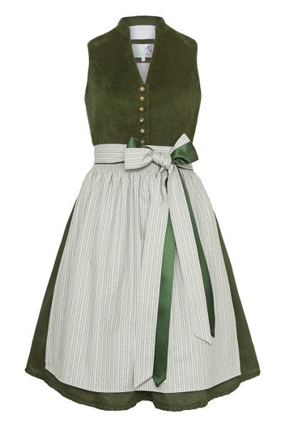 Midi-Dirndl "Hazel", mit Stehkragen, tannengrün, Alpenfee