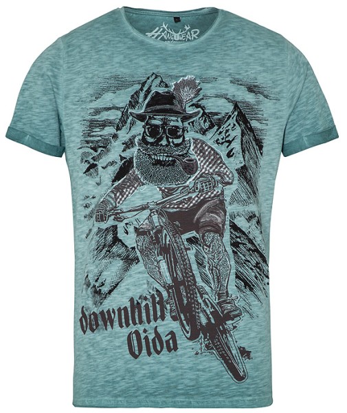 Trachten T-Shirt „Woody“, türkis, Hangowear