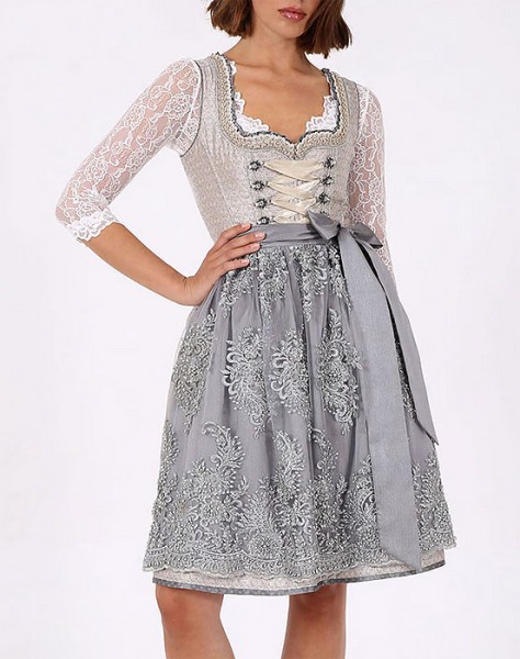 Midi-Dirndl „Meyra“, beige-grau, Krüger