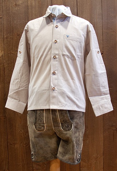 Kinderhemd, beige, Isar Trachten