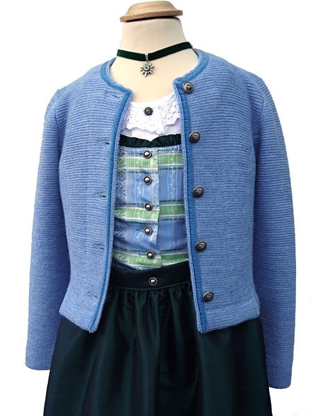 Kinderstrickjacke hellblau, Litzlfelder