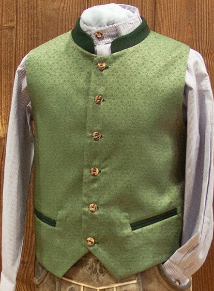 Kinderweste hellgrün mit Ornamenten, Isar Trachten