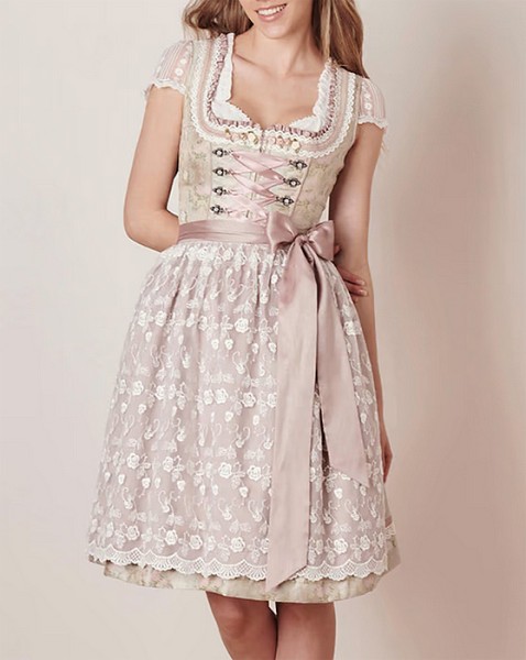 Mini-Dirndl „Juliane“ mit Rosen, grün, Krüger