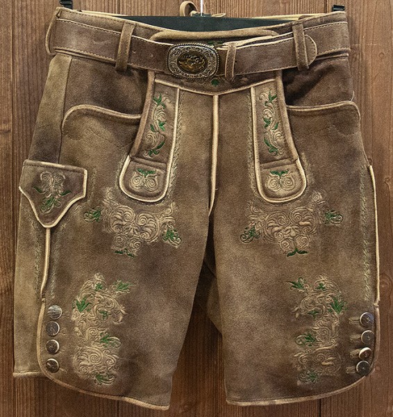 Kurze Lederhose "Horst", Stroh Antik, Schweigerts
