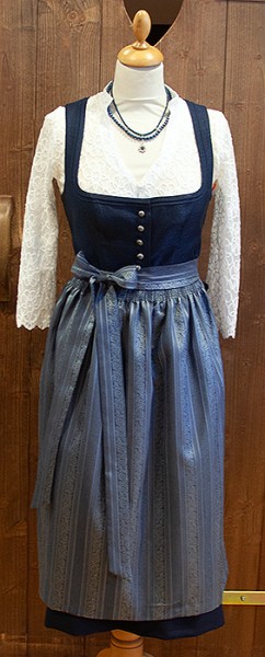 Midi-Dirndl "Hanna", dunkelblau mit Schößchen, Wenger