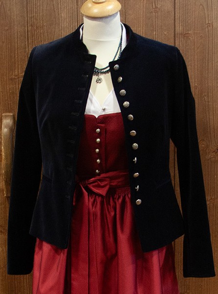 Damenjanker "Kathi", dunkelblau, Samt, Bauer