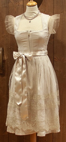 Brautdirndl mit Glitzerschürze, champagner, Tramontana