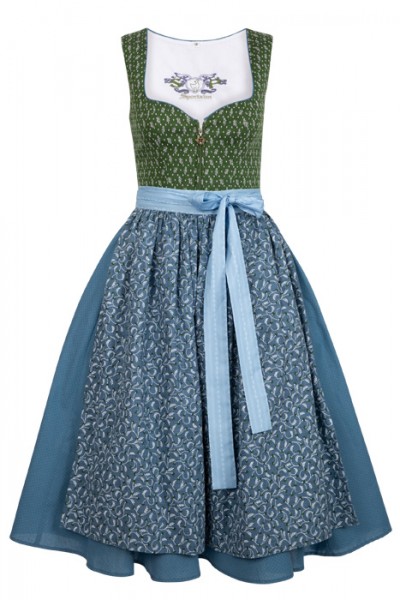 Midi-Dirndl „Bleiburg“ in blau und grün, Sportalm