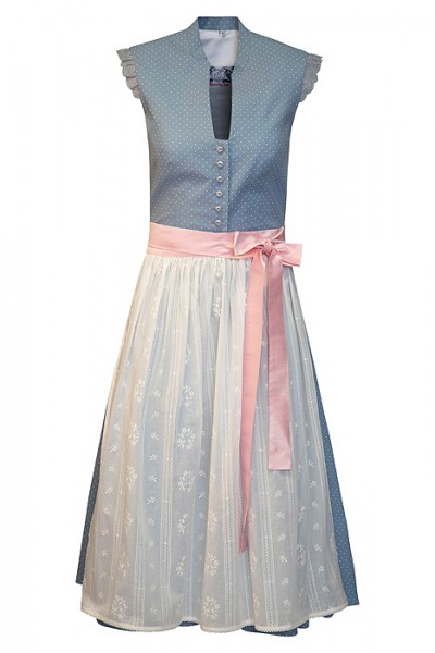 Midi-Dirndl „Ottensheim“ in hellblau mit Rüschenärmel, Sportalm