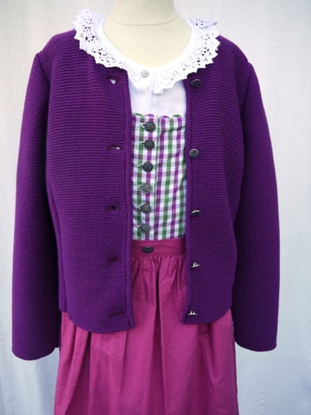 Kinderstrickjacke aubergine, Isar Trachten