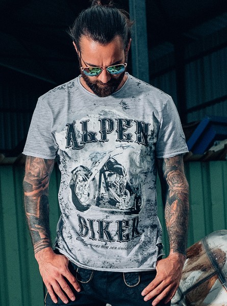 Herren-T-Shirt "Clint" in steingrau, hangOwear