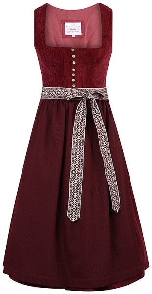 Midi-Dirndl „Leopoldsdorf“, granatapfelrot, Marjo