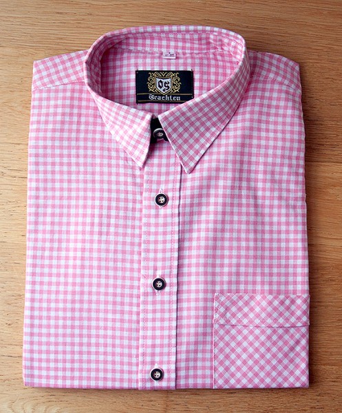 Trachtenhemd rosa beere, OS-Trachten