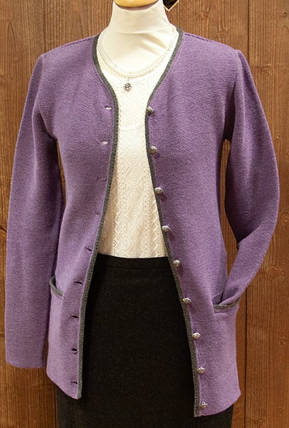Lange Strickjacke "Daniela", lila/grau, Kaiser Franz Josef