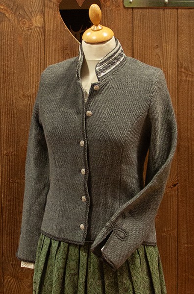 Strickjacke "DaphneX" mittelgrau, Litzlfelder