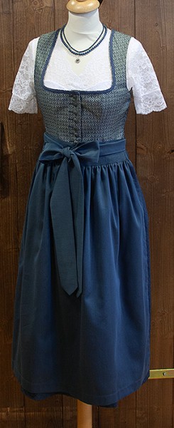 Klassisch schönes blaues Midi-Dirndl, Trachtn Bäda