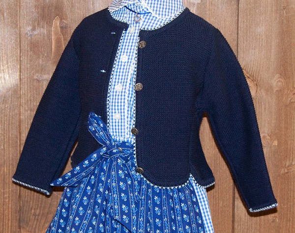 Kinderstrickjacke dunkelblau, Isar Trachten