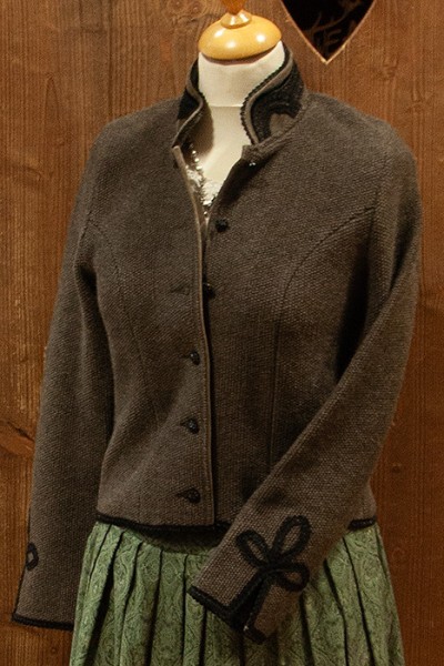 Strickjacke, mittelbraun, Litzlfelder