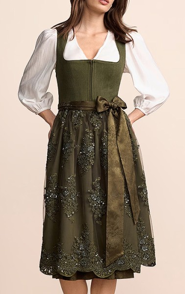 Dirndl „Leonore“, oliv, 70cm, Krüger