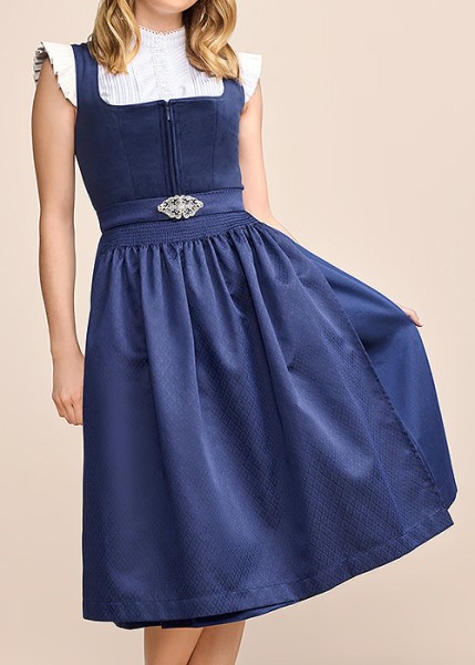 Midi-Dirndl „Alisha“, mit Samtmieder, blau, Krüger